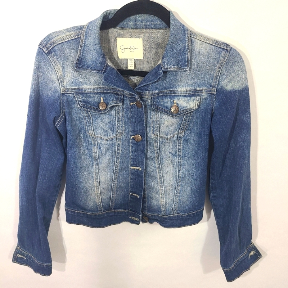 Jessica Simpson Women's XS Blue Denim Jean‎ Jacket Long Sleeve Stretch
